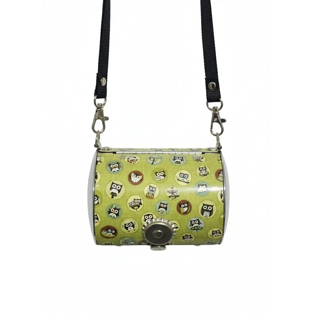 Little Earth Crossbody Owl Metal Bag Model‎ 364723 Bottle Cap Snap w/ Chain HTF